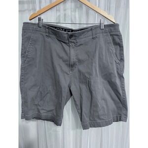 Iron Flex Mens Charcoal Grey Chino Shorts Size 40 Flat Front Stretch Cotton‎